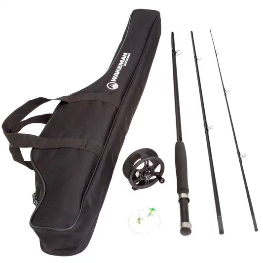 8-foot fly fishing combo rod reel and carrying case for trout