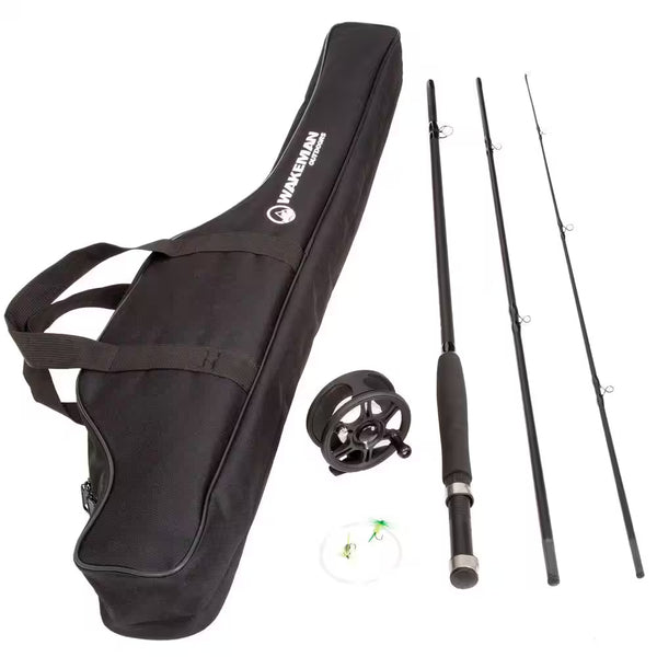 8-foot fly fishing combo rod reel and carrying case for trout
