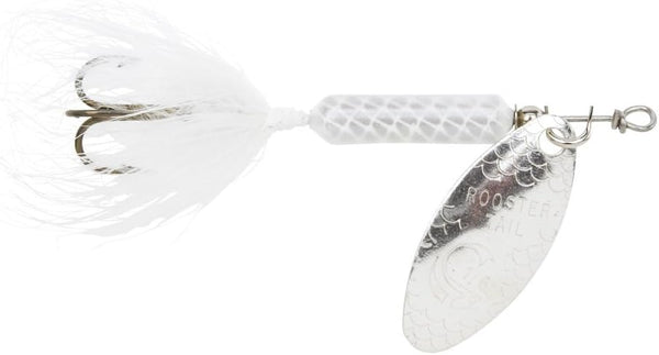 Yakima Bait Rooster Tail inline spinner with pulsing marabou hackle tail for trout and bass fishing