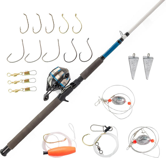 Zebco 33 spinning rod and reel combo with iconic spincast reel for freshwater fishing