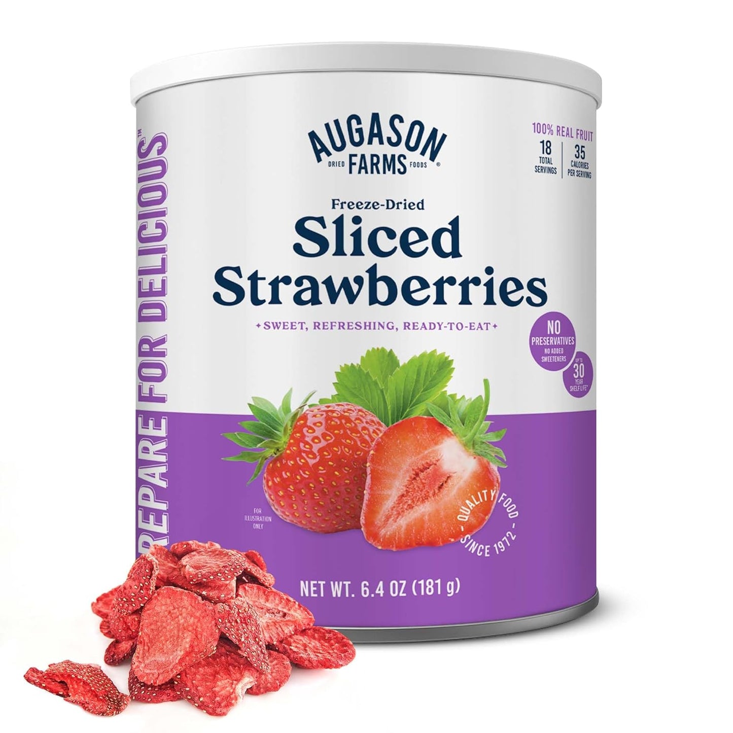 Augason Farms Freeze-Dried Sliced Strawberries - 18 Servings