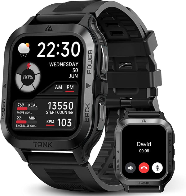 AMAZTIM rugged outdoor smartwatch with 60-day battery and 1000-nit display for hunting