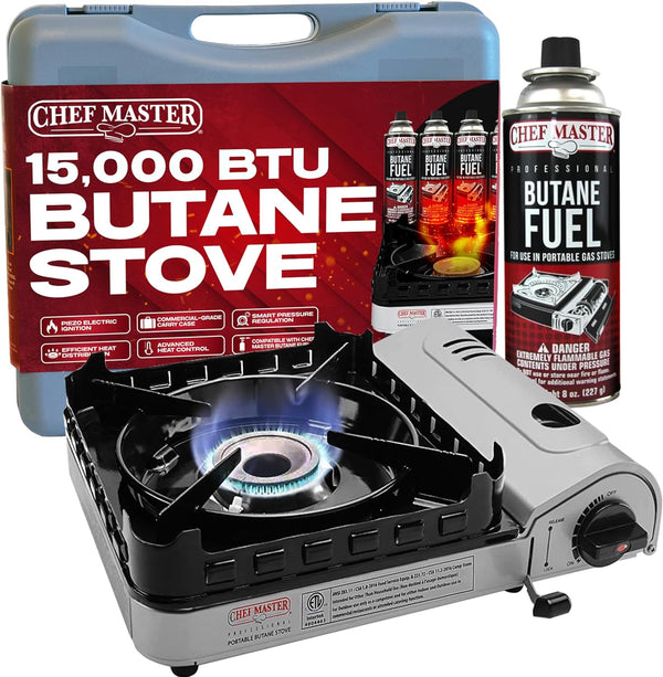 Coleman portable butane stove with hard carry case