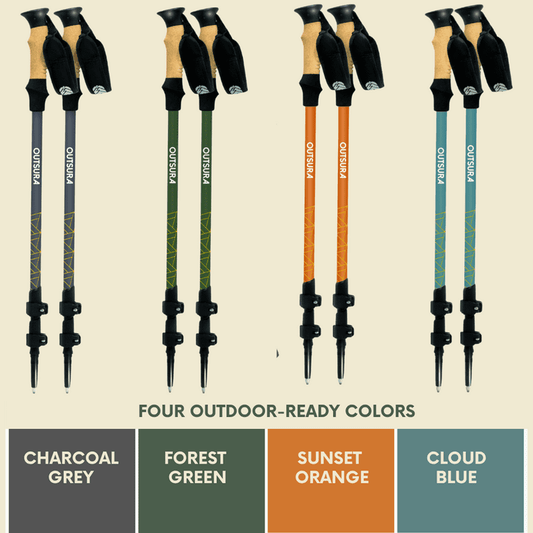 Carbon fiber trekking poles ultra-lightweight collapsible with tungsten carbide tips