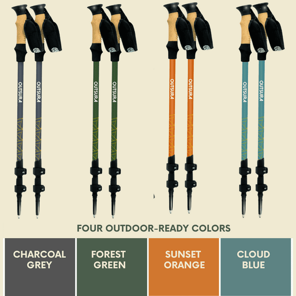 Carbon fiber trekking poles ultra-lightweight collapsible with tungsten carbide tips