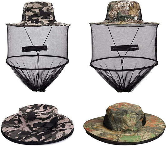 2-pack army green head net hat with retractable hidden mesh