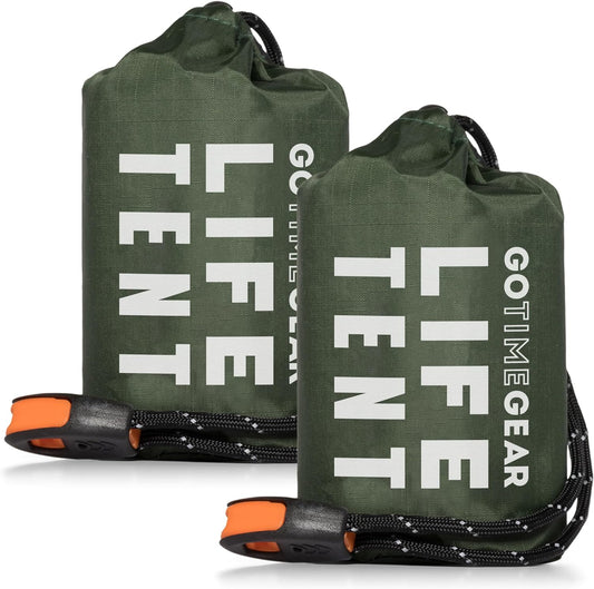 2-person mylar emergency tube tent shelter with paracord and whistle