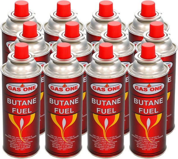 GasOne 8 oz butane fuel canister 12 pack for portable camp stoves