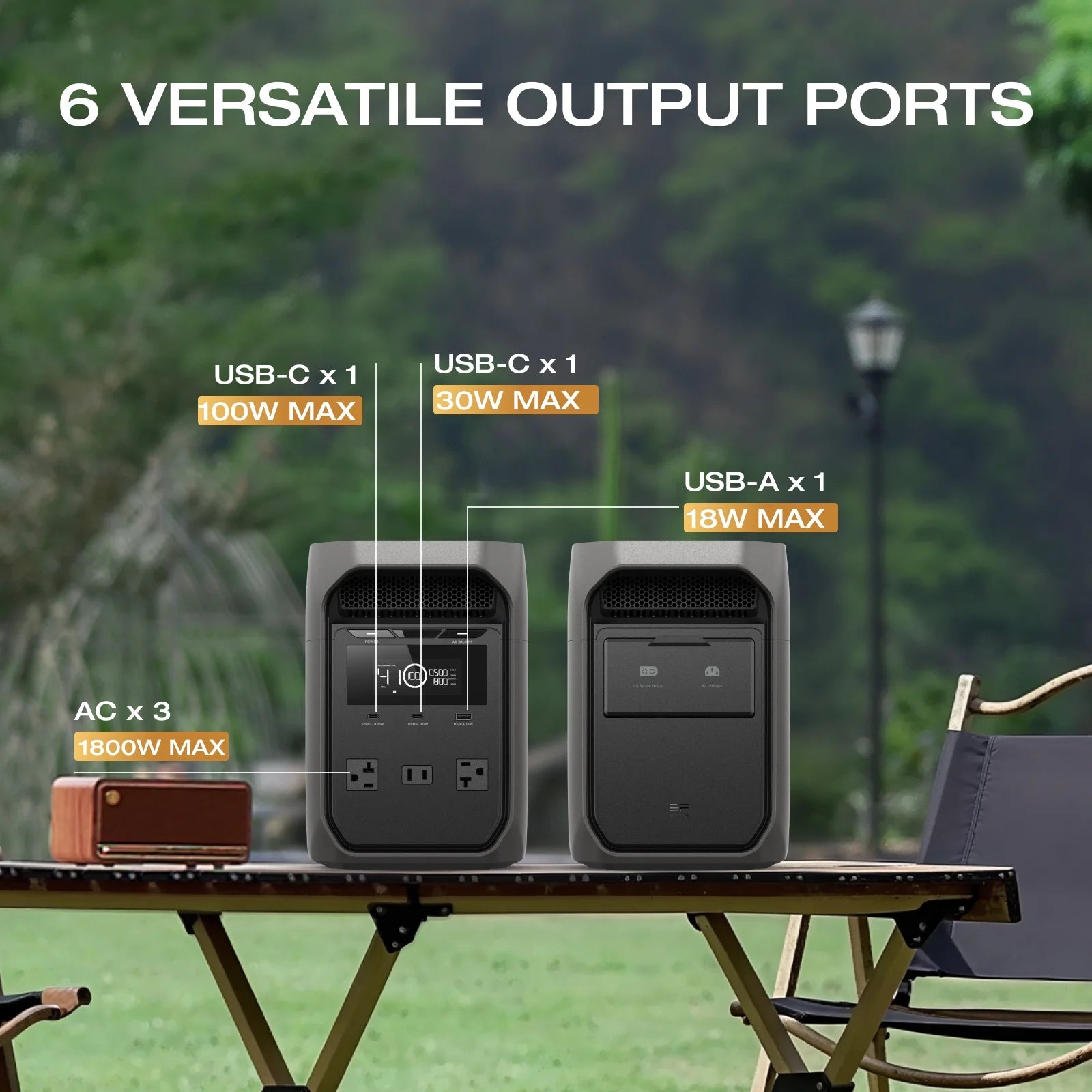 Bag with Portable Power Station DELTA 3 Classical 1000Wh Dark Lifepo4 (LFP) Battery Solar Generator,1800W AC Output for Outdoor Camping,Home Backup,Emergency,Rv
