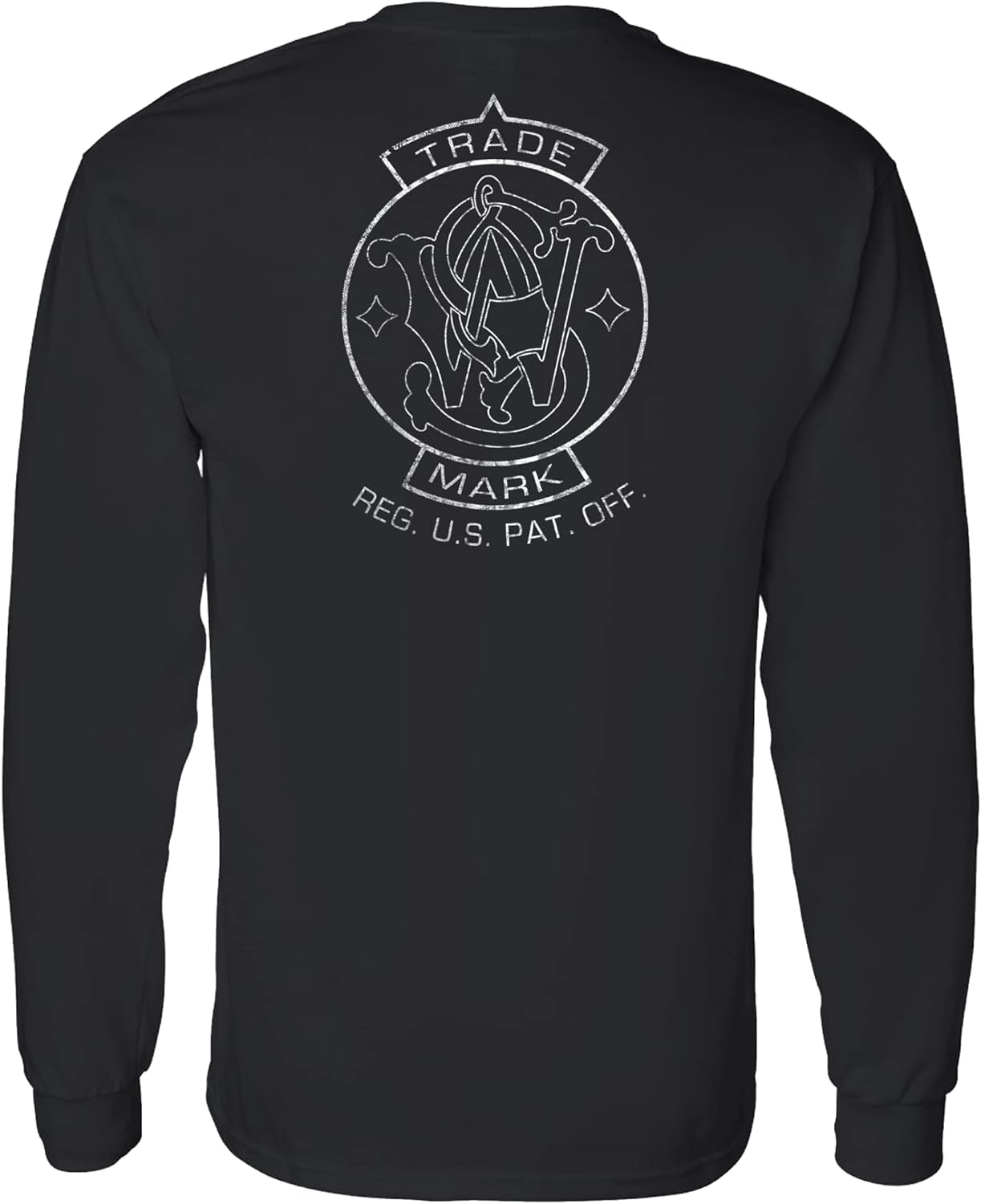 Smith & Wesson men's long sleeve T-shirt with trademark emblem logo on back and chest