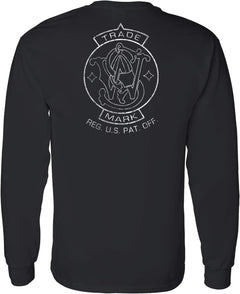 Smith & Wesson men's long sleeve T-shirt with trademark emblem logo on back and chest