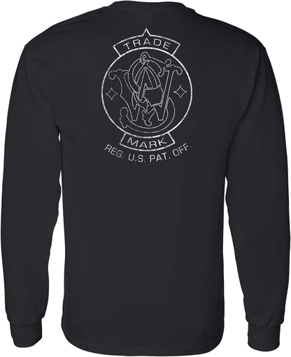 Smith & Wesson men's long sleeve T-shirt with trademark emblem logo on back and chest