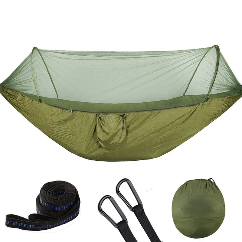 2023 Portable Camping Hammock with Mosquito Net and Pop-Up Light - Peak Performance Outfitters