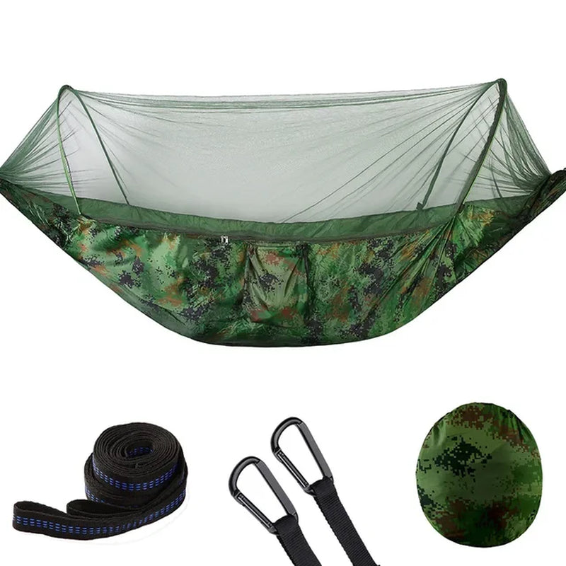 2023 Portable Camping Hammock with Mosquito Net and Pop-Up Light - Peak Performance Outfitters