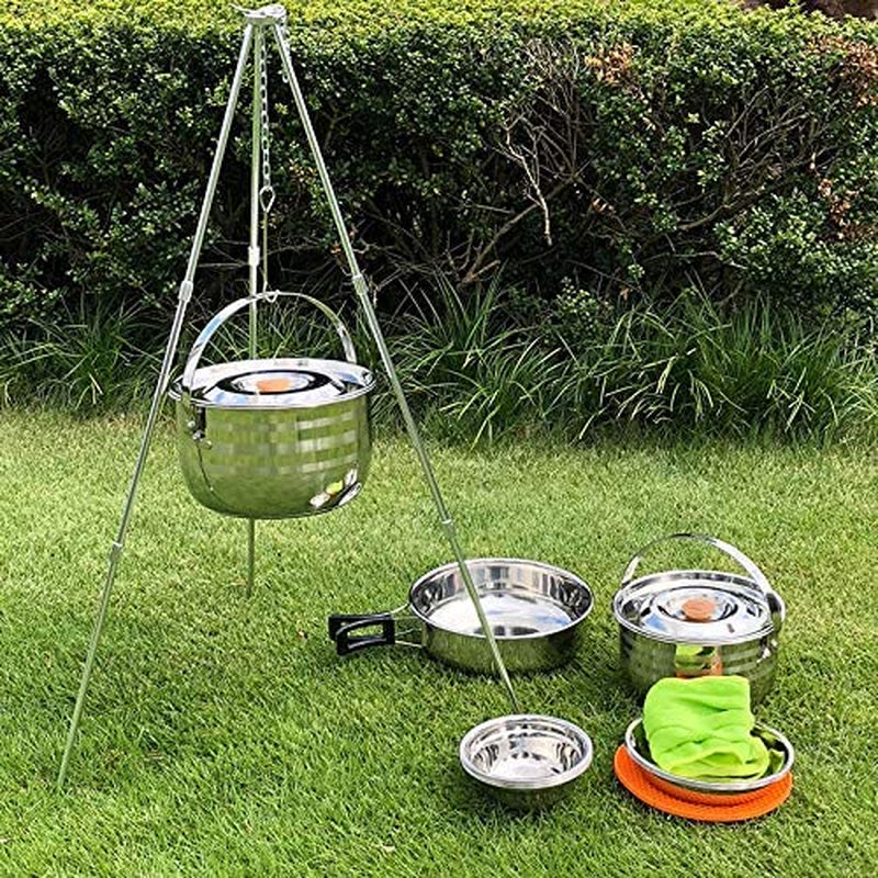 Stainless Steel Outdoor Camping Cookware Set with Storage Carrying Bag - Peak Performance Outfitters