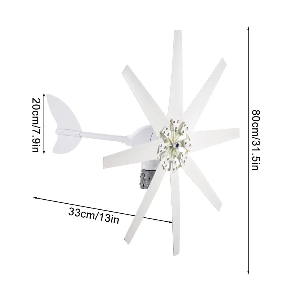 Wind Generator Kit 12000W Wind Generators Home Use Silent Wind Turbine Generator Kit Small Wind Turbines IP66 Waterproof Efficient Energy for Home First-Rate