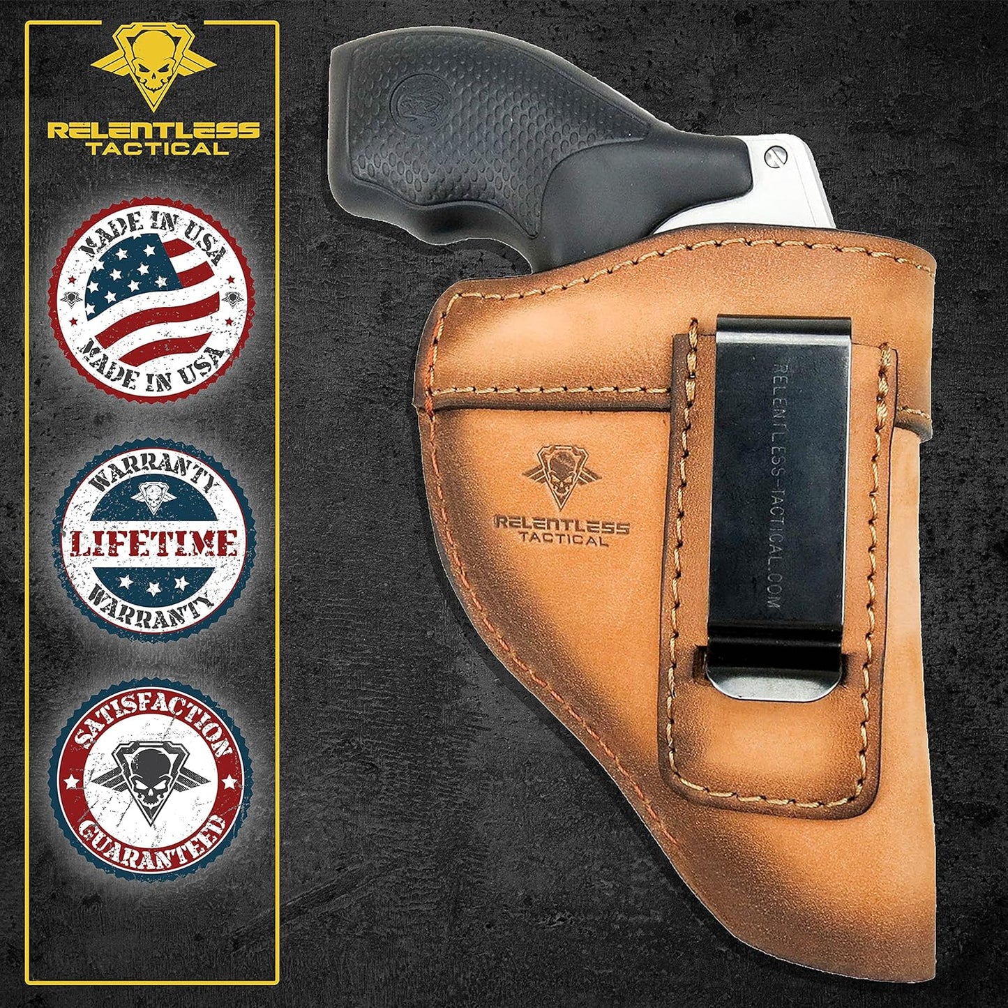 The Defender Leather IWB Holster for Most J Frame Revolvers - Made in the USA - Peak Performance Outfitters