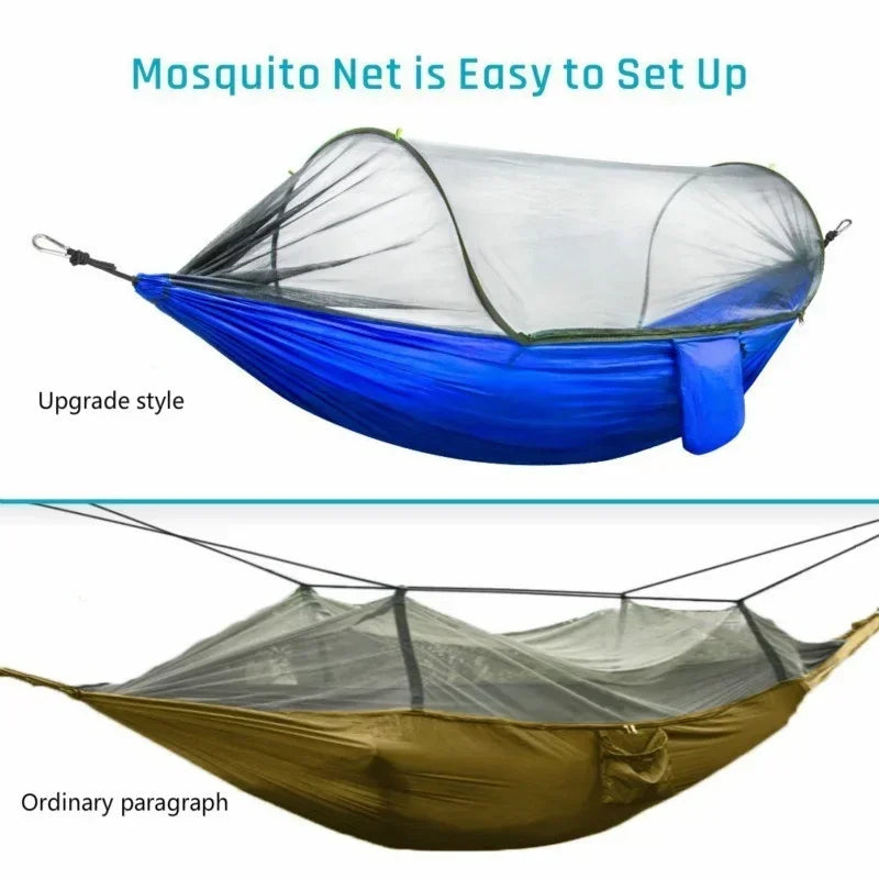 2023 Portable Camping Hammock with Mosquito Net and Pop-Up Light - Peak Performance Outfitters