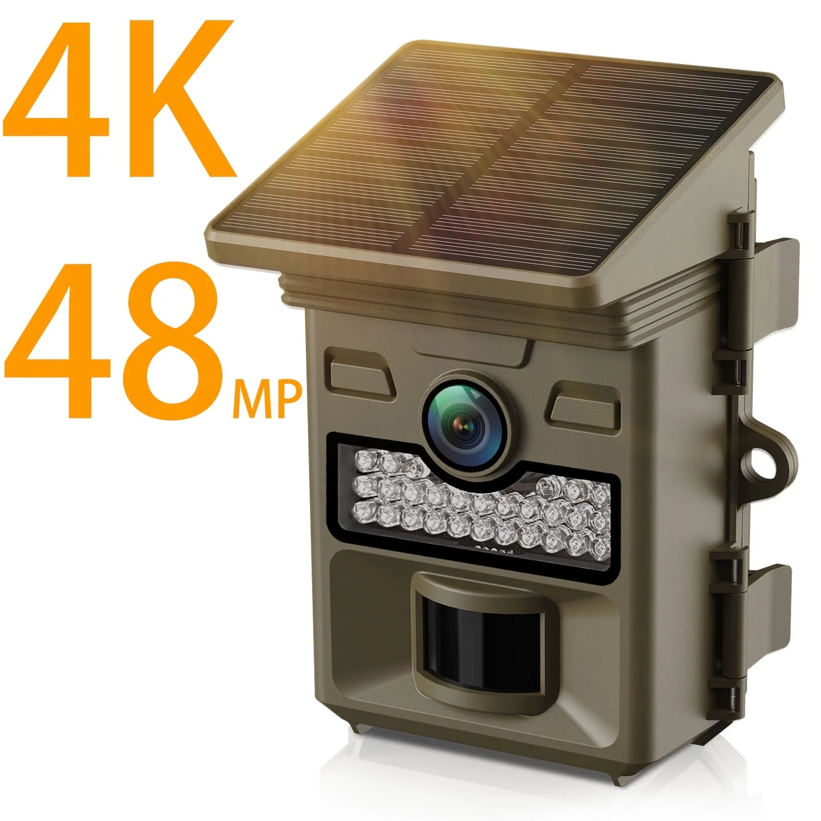 48MP 4K Solar Trail Camera with Night Vision, Motion Activation, and Waterproof Design for Hunting Game - Peak Performance Outfitters