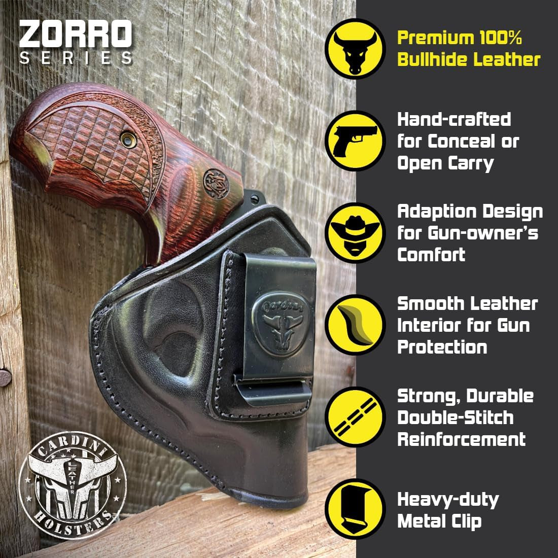 IWB Leather Holster for Snub Nose Revolvers - Peak Performance Outfitters