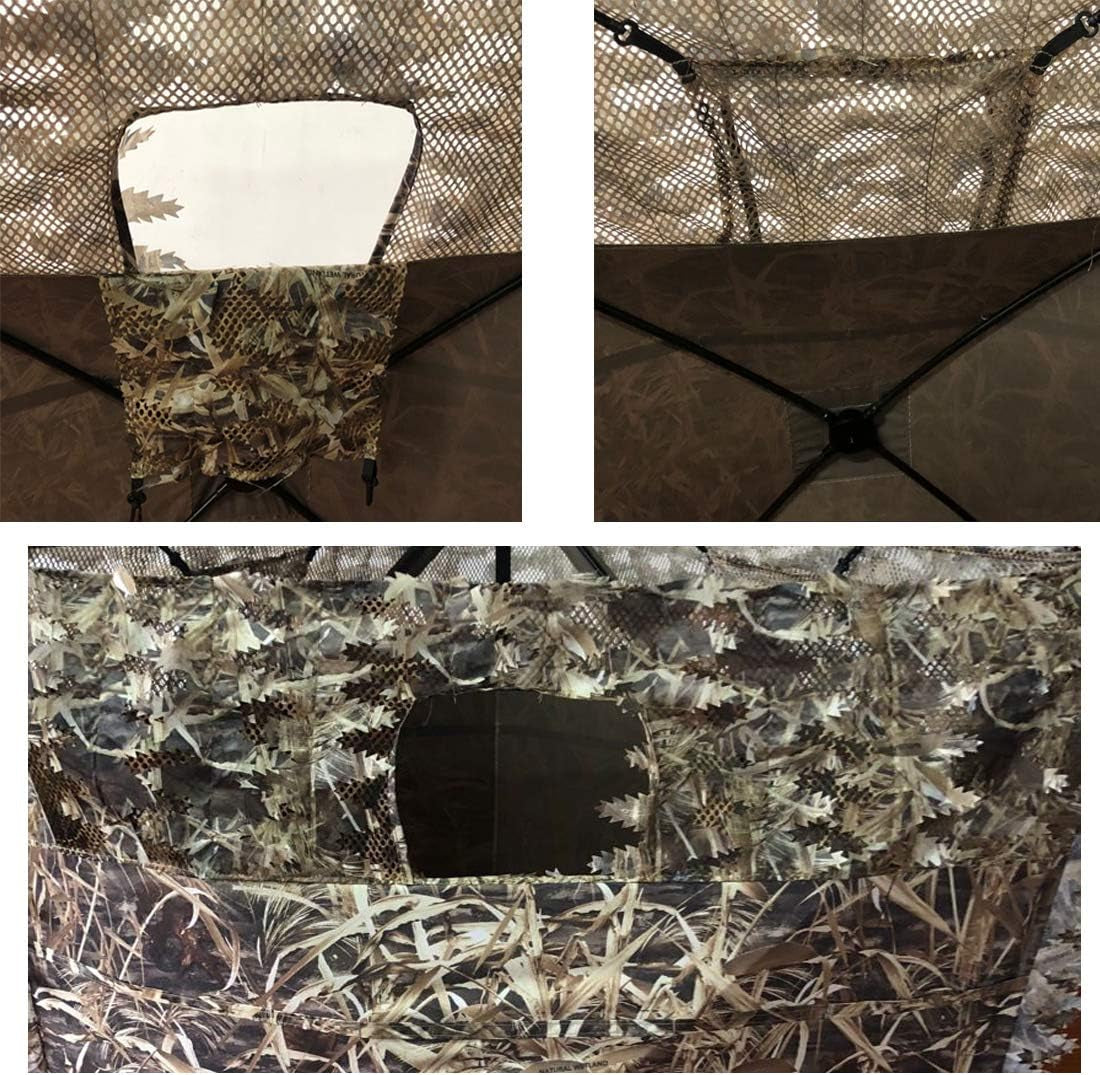 Portable Pop-Up Ground Blind for Deer, Duck, and Turkey Hunting - Quick Setup, Lightweight, Green/Brown/Dry Grass Design - Includes Ground Peg - Peak Performance Outfitters