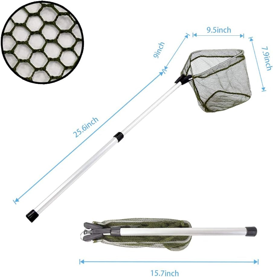 Children's Aluminum Collapsible Telescopic Fishing Net with Nylon Mesh - Ideal for Lakes and Outdoor Play - Peak Performance Outfitters