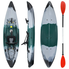 Sit-On-Top Fishing Kayak with Rod Holders and Paddle - Peak Performance Outfitters