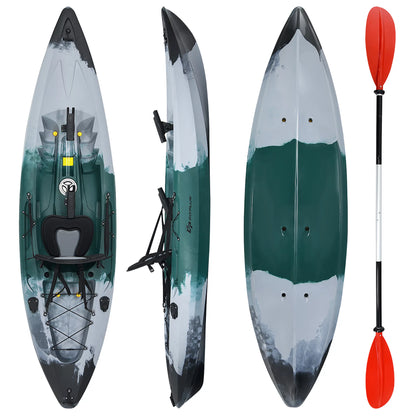 Sit-On-Top Fishing Kayak with Rod Holders and Paddle - Peak Performance Outfitters