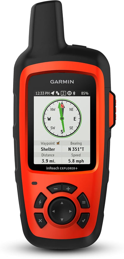 Garmin 010-01735-10 Inreach Explorer+, Handheld Satellite Communicator with Topo Maps and GPS Navigation