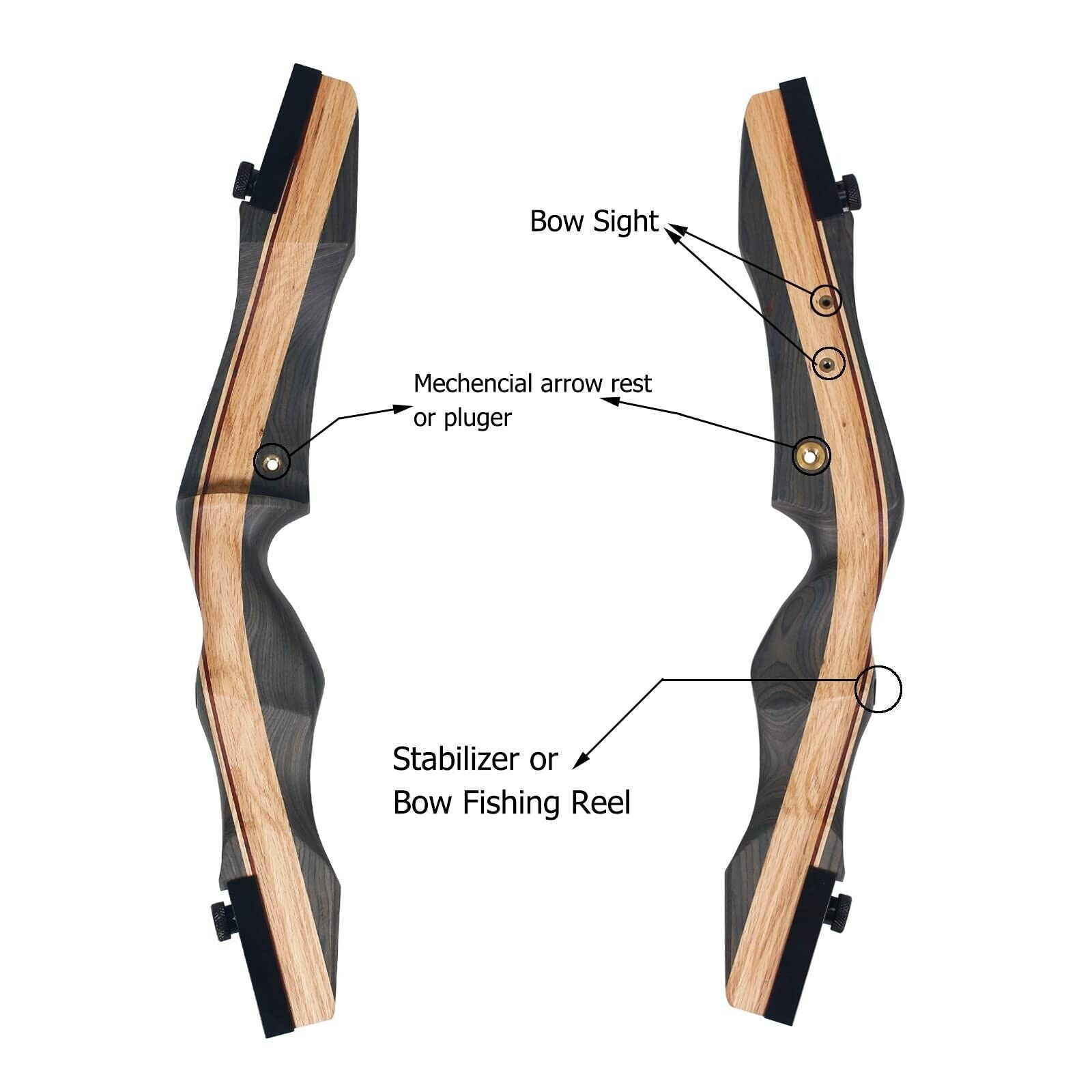 62 Takedown Recurve Bow for Adult Archery Competition - Right Handed - Peak Performance Outfitters