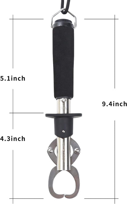 Stainless Steel Fish Lip Gripper with Weight Scale - Professional Fish Holder for 40 Pound Fish