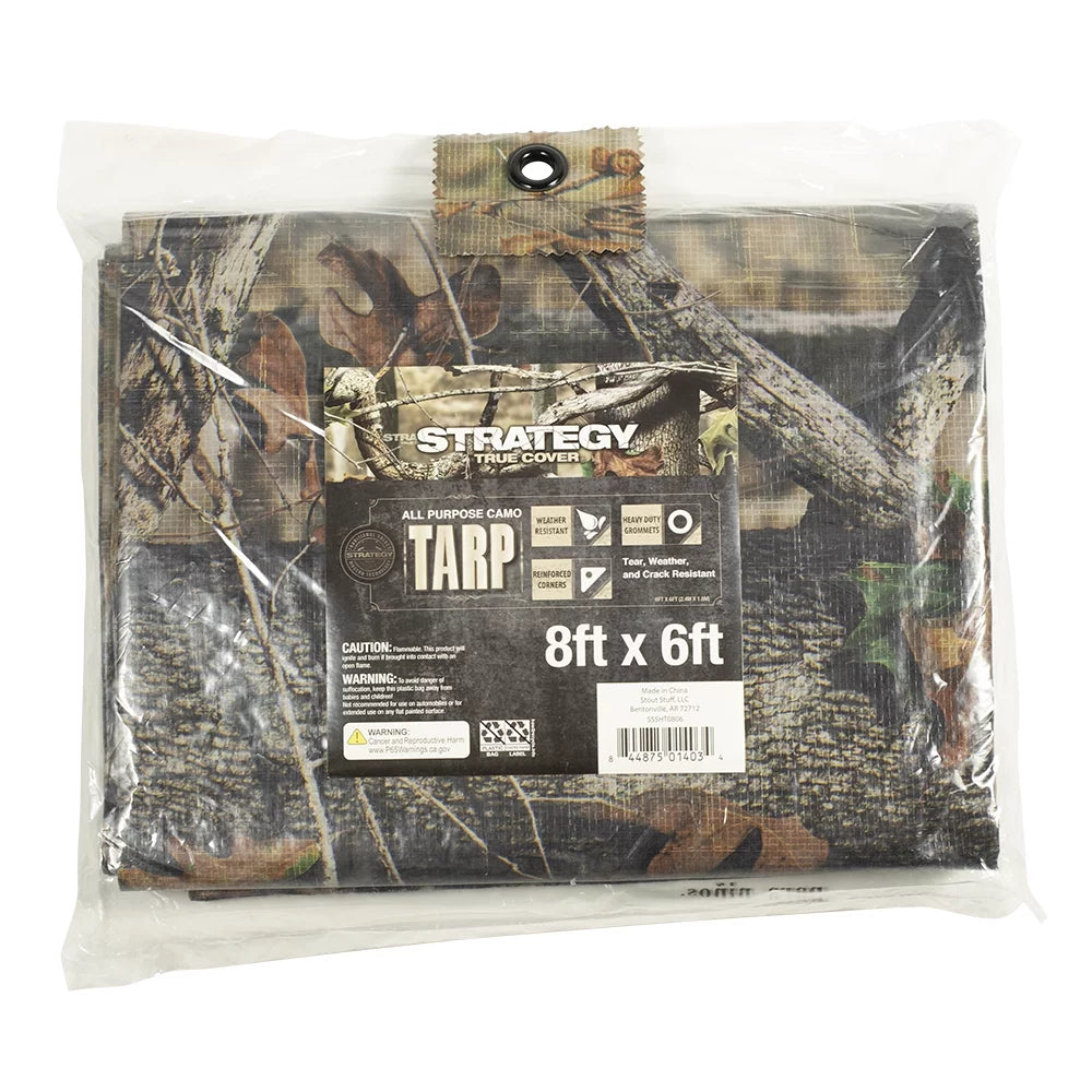 Durable Weather-Resistant All-Purpose Camouflage Tarp 8' x 6' - Peak Performance Outfitters