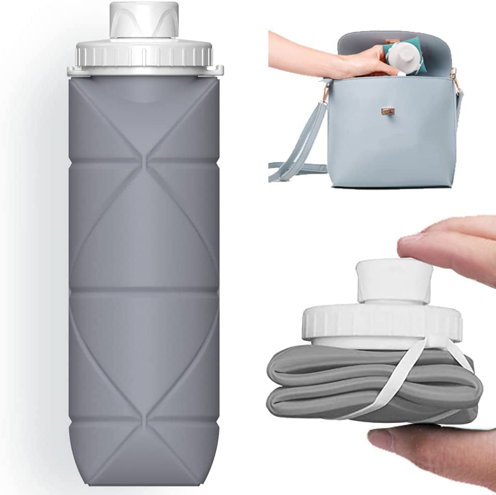 Collapsible Reusable Silicone Water Bottles with Valve for Hiking - Peak Performance Outfitters