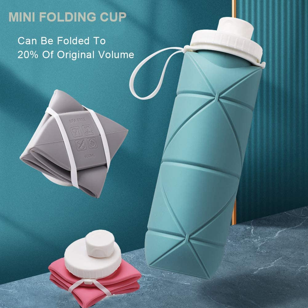 Collapsible Reusable Silicone Water Bottles with Valve for Hiking - Peak Performance Outfitters