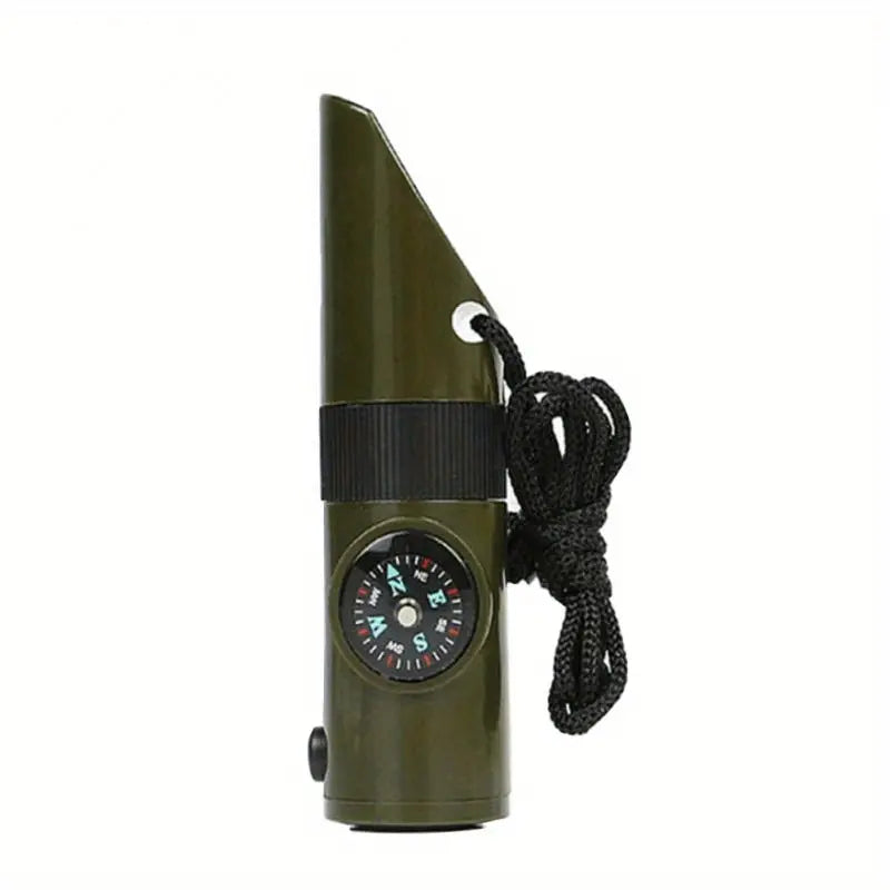 "Multifunctional 7-In-1 Emergency Survival Whistle Kit for Outdoor Use"