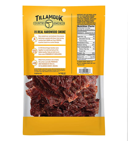 Tillamook Country Smoker Zero Sugar Beef Jerky, Original 6.5 oz