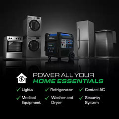 9,500 Watt Remote Start Quite Low THD Portable Tri-Fuel Inverter Generator