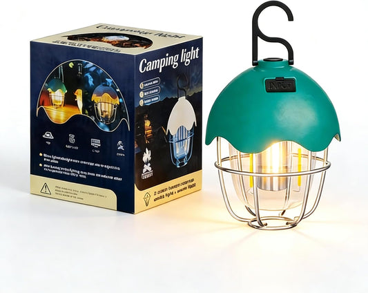 Egg Shell Rechargeable Camping Lantern, 250LM Dimmable LED Camping Light with Foldable Hook, IPX4 Waterproof USB Lantern for Kids, Camping, Hiking, Home Emergency (Turquoise Blue)