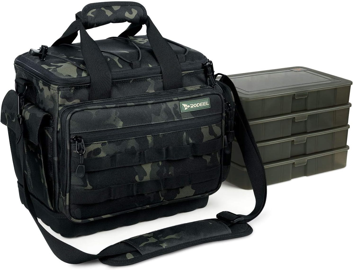 Professional Fishing Tackle Bag with 4 Trays for Saltwater or Freshwater Fishing