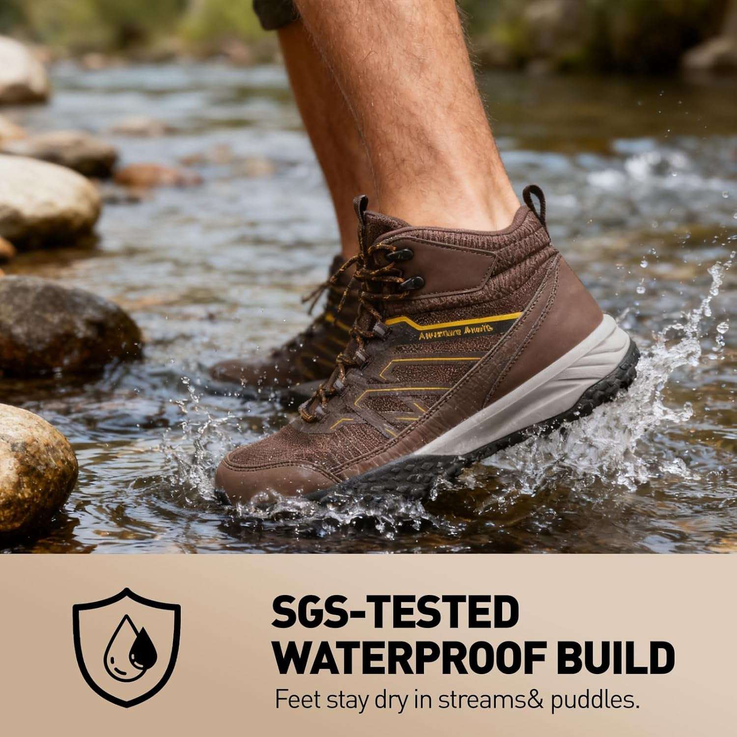 Men'S Waterproof Hiking Boots - Trekking Shoes for Men, Outdoor Camping Mountaineering Backpacking Boots, All Terrain Hiking Trail Shoes