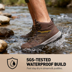 Men'S Waterproof Hiking Boots - Trekking Shoes for Men, Outdoor Camping Mountaineering Backpacking Boots, All Terrain Hiking Trail Shoes