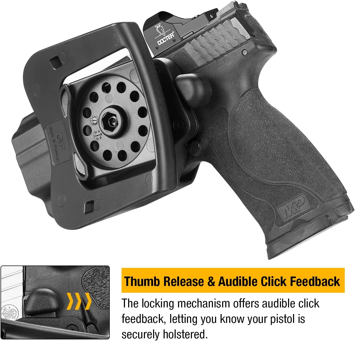 OWB Thumb Release Holster for Various Handgun Models, Right and Left Handed Options, Compatible with Red Dot/Optics - Peak Performance Outfitters