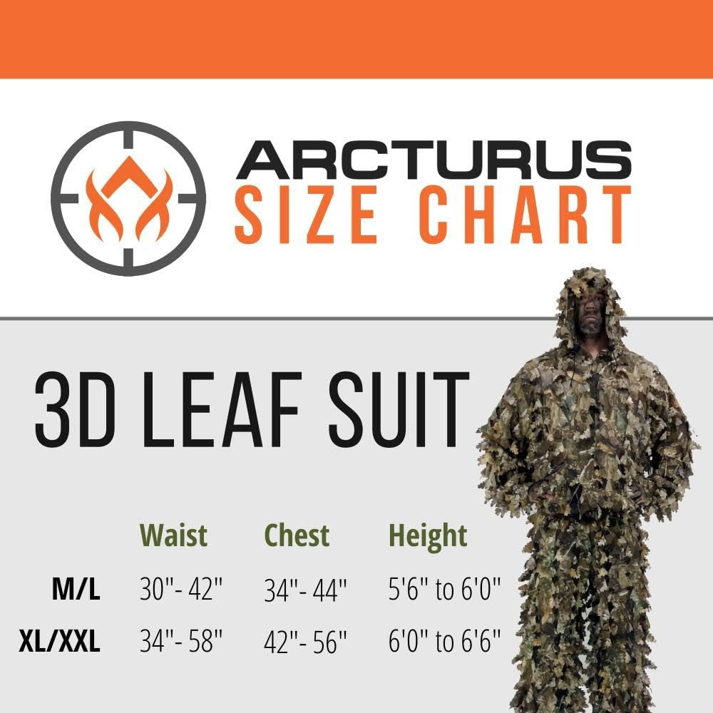 3D Leafy Ghillie Suit with Over 1,000 Laser-Cut Leaves - Lightweight and Breathable Camouflage for Hunting, Paintball, and Airsoft - Peak Performance Outfitters