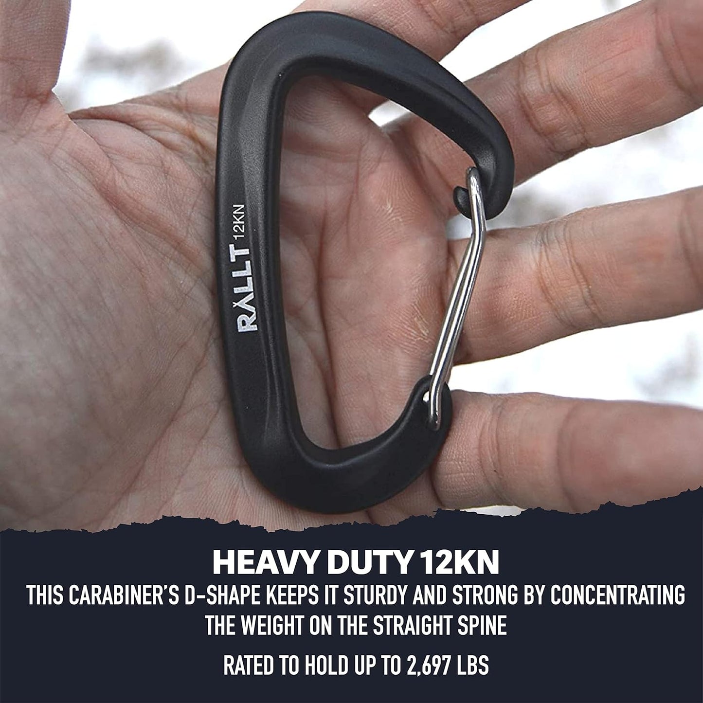 Heavy Duty 12Kn Carabiner Clip for Hiking, Hammock, and Backpacking - Lightweight Aluminum Camping Accessory - Peak Performance Outfitters