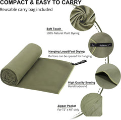 Rainleaf Microfiber Towel Perfect Travel & Gym & Camping Towel. Quick Dry - Super Absorbent - Ultra Compact - Lightweight. Suitable for Trip, Beach, Shower, Backpacking, Pool