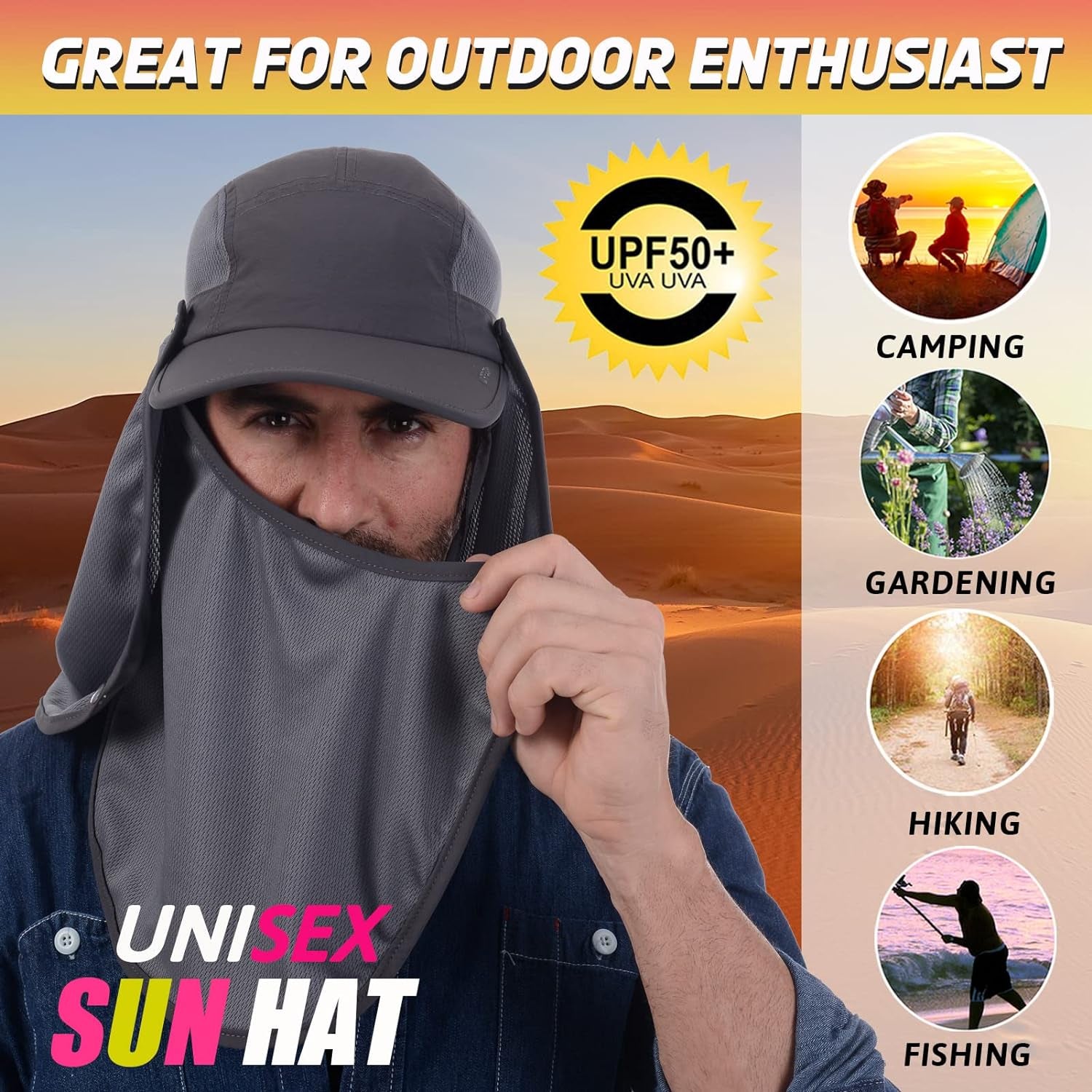 Outdoor Fishing Hat with Sun Protection Face and Neck Cover - Peak Performance Outfitters