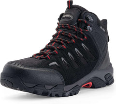 SHULOOK men's waterproof mid-top hiking boots with non-slip rubber outsole