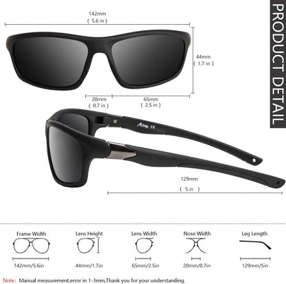 Men's Polarized Sports Sunglasses with 100% UV Protection for Driving, Fishing, Running, and Cycling - Peak Performance Outfitters