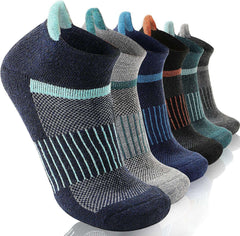 6-pack merino wool ankle hiking socks with compression support