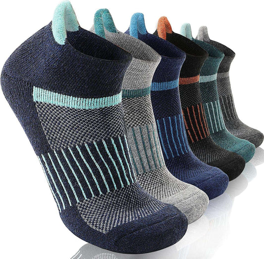 6-pack merino wool ankle hiking socks with compression support